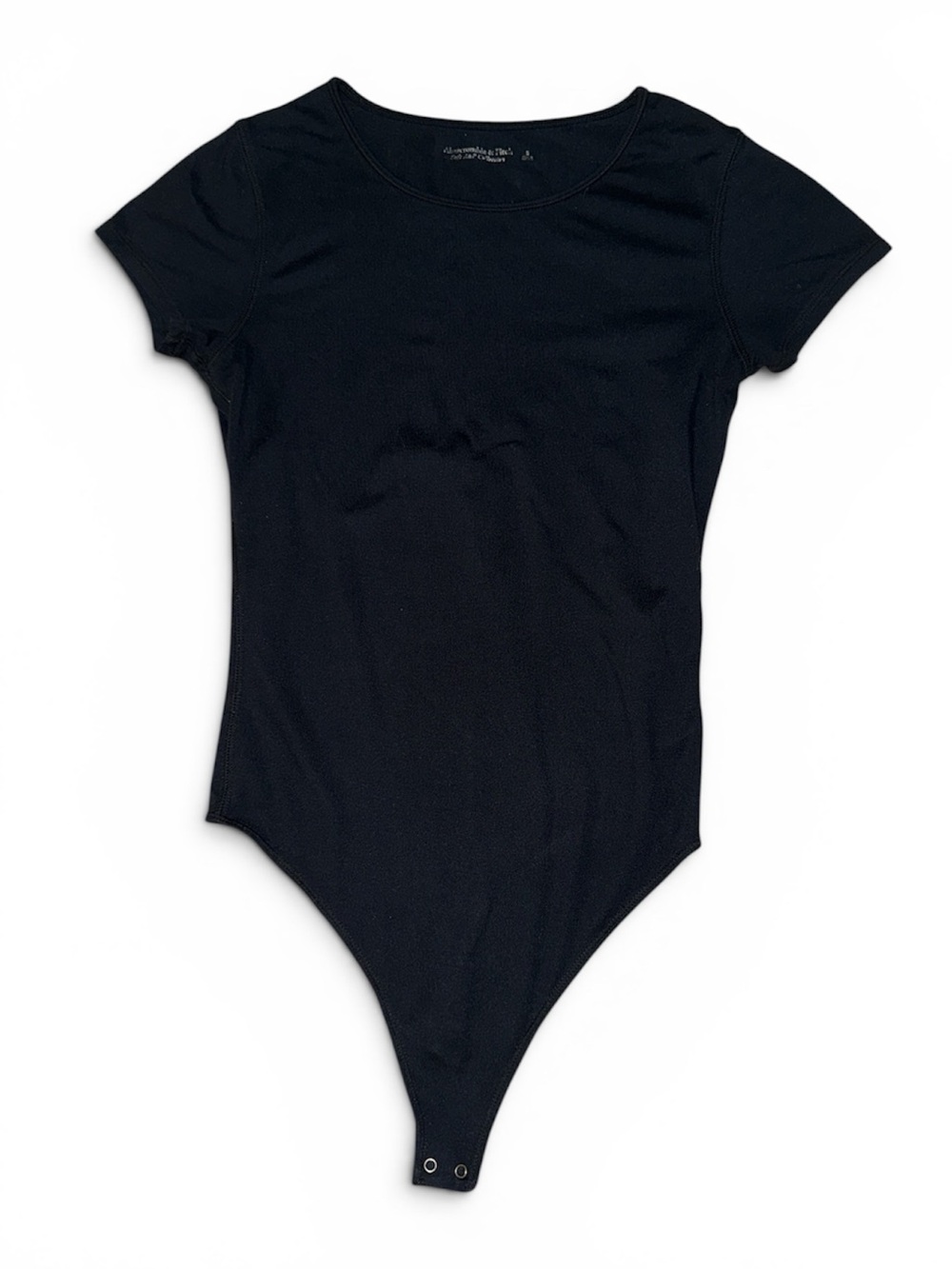 Abercrombie & Fitch Soft A&F Collection Black Short Sleeve Crew Neck Bodysuit S
